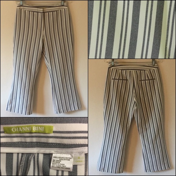 Gianni Bini Meghan Striped Cropped Flare Pant - Picture 4 of 5